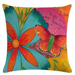 Wishing you bright sun and butterflies Pillow Cover